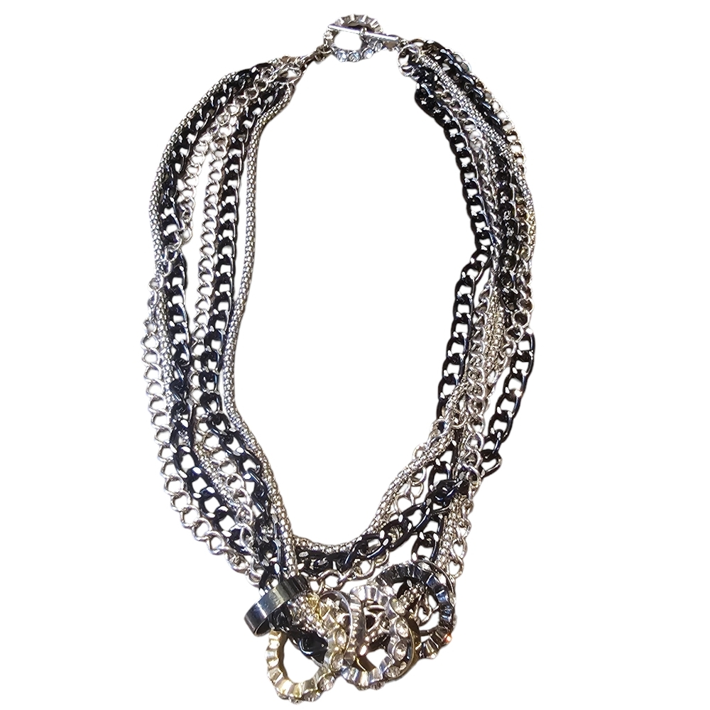 ๐ฅCookie Lee Vintage Multi Chain Rhinestone Necklace